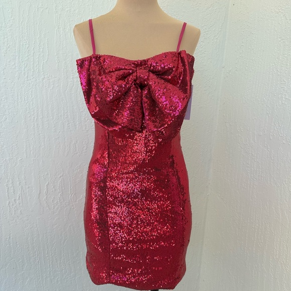 Ronny Kobo Collection Dresses & Skirts - Ronny Kobo Pink Sequin Bow Dress